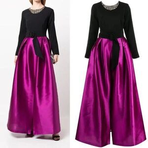 $1195 Sachin & Babi‎ Women's BLACK MAGENTA Desdemona Silk Blend Gown Dress RARE